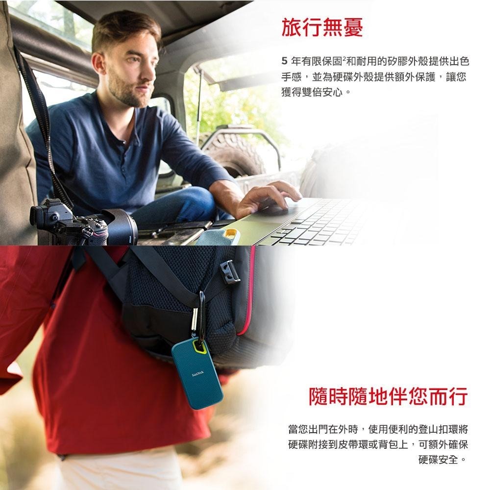 SanDisk E61 Portable SSD 1、2、4TB 2.5吋行動固態硬碟 外接SSD (天藍) 公司貨-細節圖7