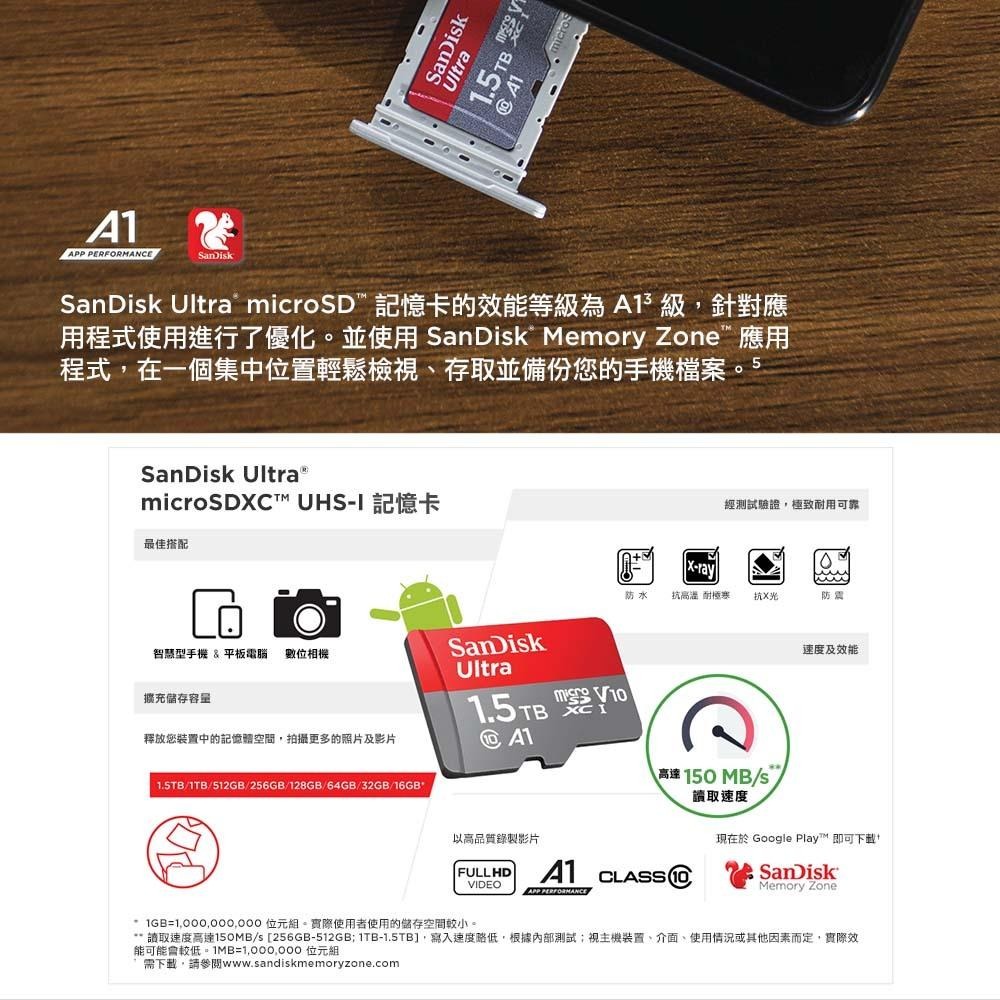 SanDisk Ultra microSDXC UHS-I 記憶卡1.5TB(公司貨)-細節圖5