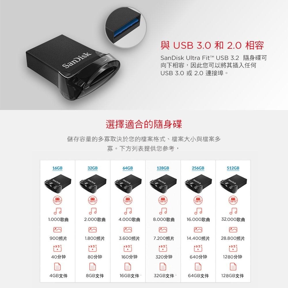 SanDisk Ultra Fit USB 3.2 CZ430 128GB 高速隨身碟 (公司貨)-細節圖5