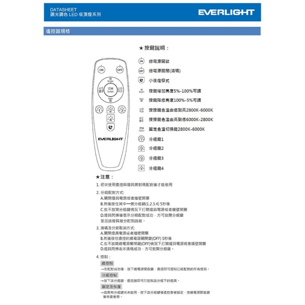 【原廠億光授權】燈飾123｜星晴50W吸頂燈｜遙控調色調光｜適用客廳臥室書房-細節圖3