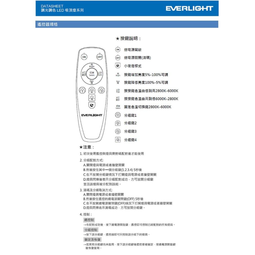 【原廠億光授權】燈飾123｜星晴30W吸頂燈｜遙控調色調光｜超薄｜適用客廳臥室書房-細節圖3
