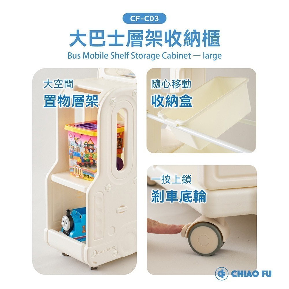 【巧福】 大巴士層架收納櫃 CF-C03 移動式底輪/輕鬆收納玩具、書籍、日用品-細節圖5