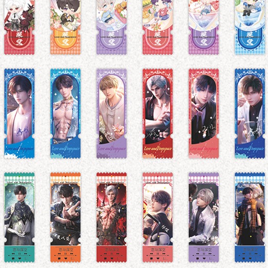 戀與深空 戀空 同人周邊 防刮PET 透明鐳射票根 彩窗票根集-細節圖2