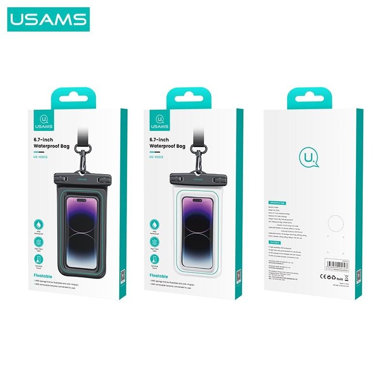 USAMS 6.7寸海綿漂浮手機防水袋 | IP68級防水 可拆卸掛繩 旋轉卡扣 高透PVC膜 戲水 玩水 游泳 雨天-細節圖8