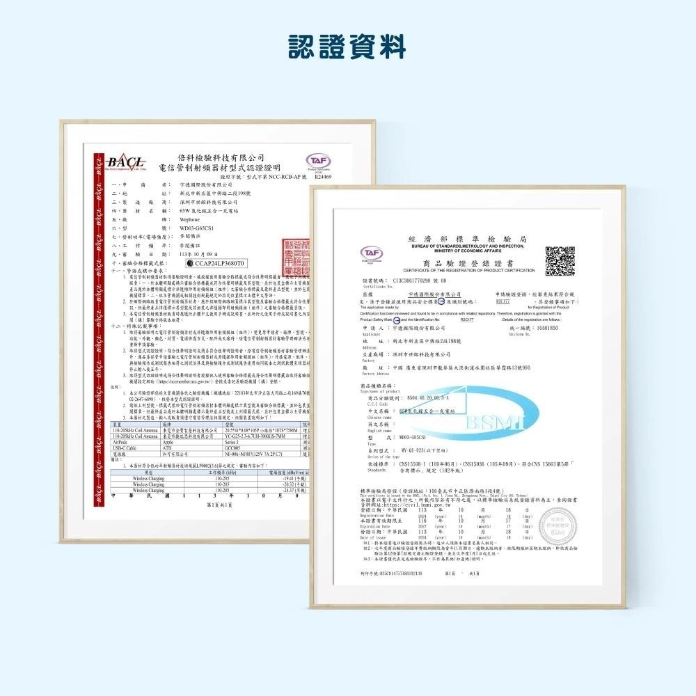 【Wephone】65w氮化鎵五合一充電站 | BSMI NCC 安全認證 PPS充電技術 防火外殼-細節圖7
