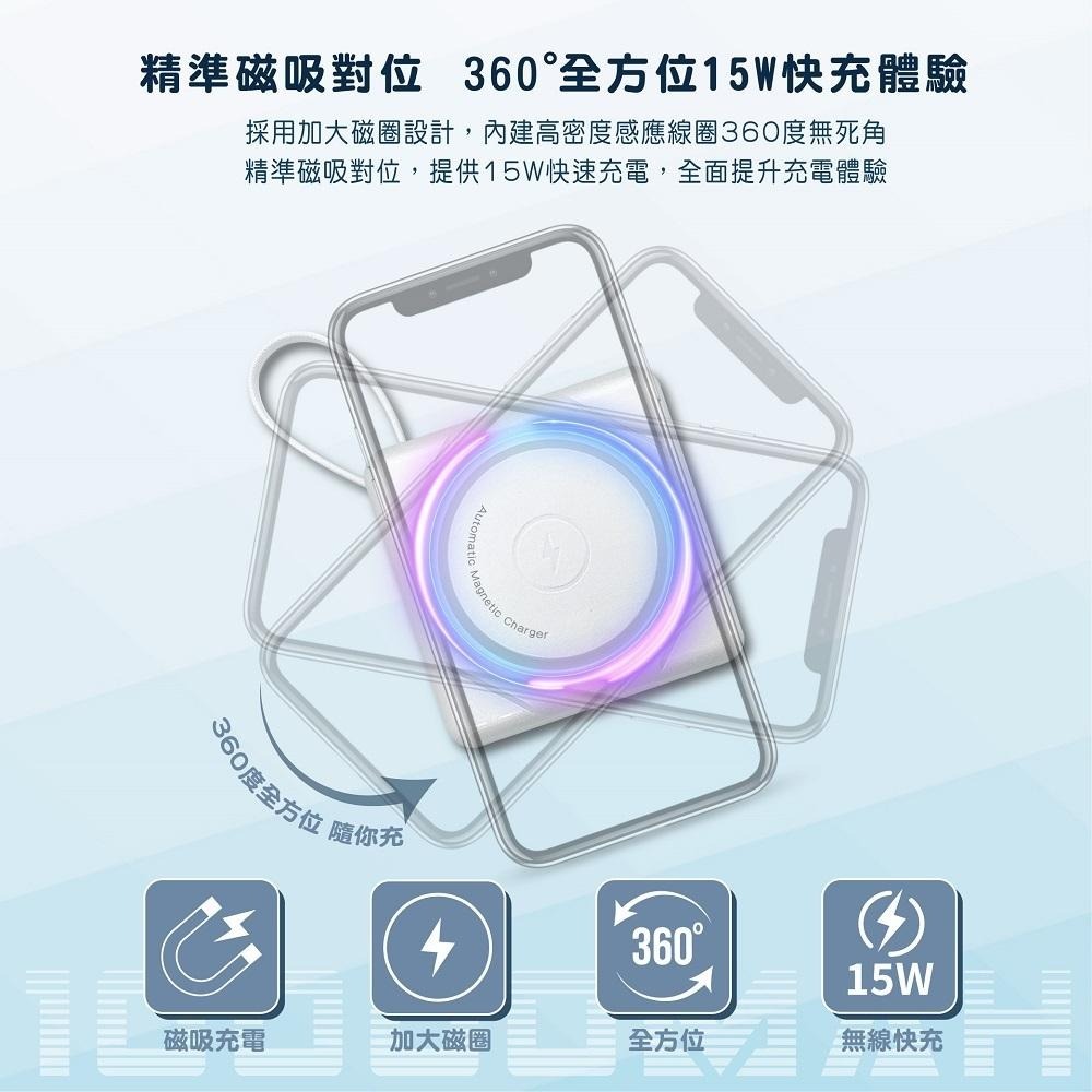 Wephone 七合一 無線充電 行動電源 | 多功能行動電源 快充 magsafe 萬能充 自帶充電線 二代-細節圖5