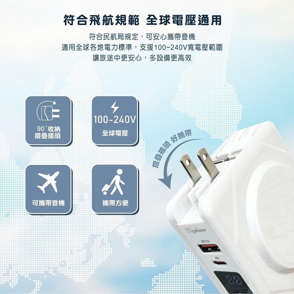 Wephone 七合一 無線充電 行動電源 | 多功能行動電源 快充 magsafe 萬能充 自帶充電線 二代-細節圖7