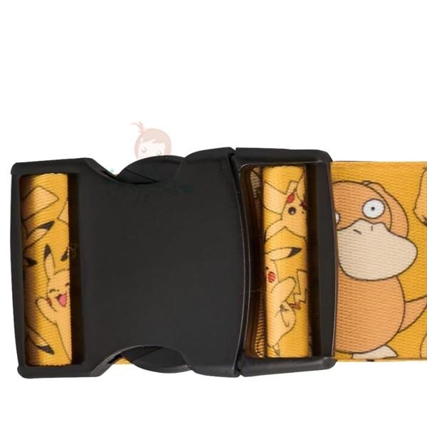 現貨 日本 Gowell 寶可夢 伊布 皮卡丘 可達鴨 行李束帶 無密碼鎖行李箱綁帶 行李箱帶 神奇寶貝【美麗密碼】-細節圖4