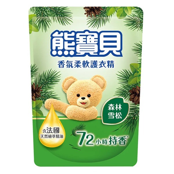 熊寶貝 衣物柔軟精 柔軟護衣精 補充包 海洋/陽光馨香/玫瑰/純淨溫和/薰衣草/茶樹抗菌/竹萃淨味/櫻花【美麗密碼】-規格圖4
