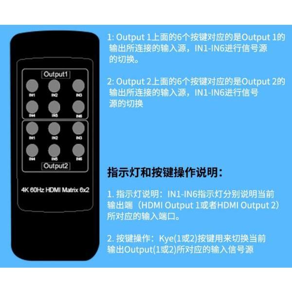 台中現貨 2.0版 HDMI切換器 6進2出 4K2K 分配器 HDMI6進2出 光纖 音視頻分離 3.5孔-細節圖8