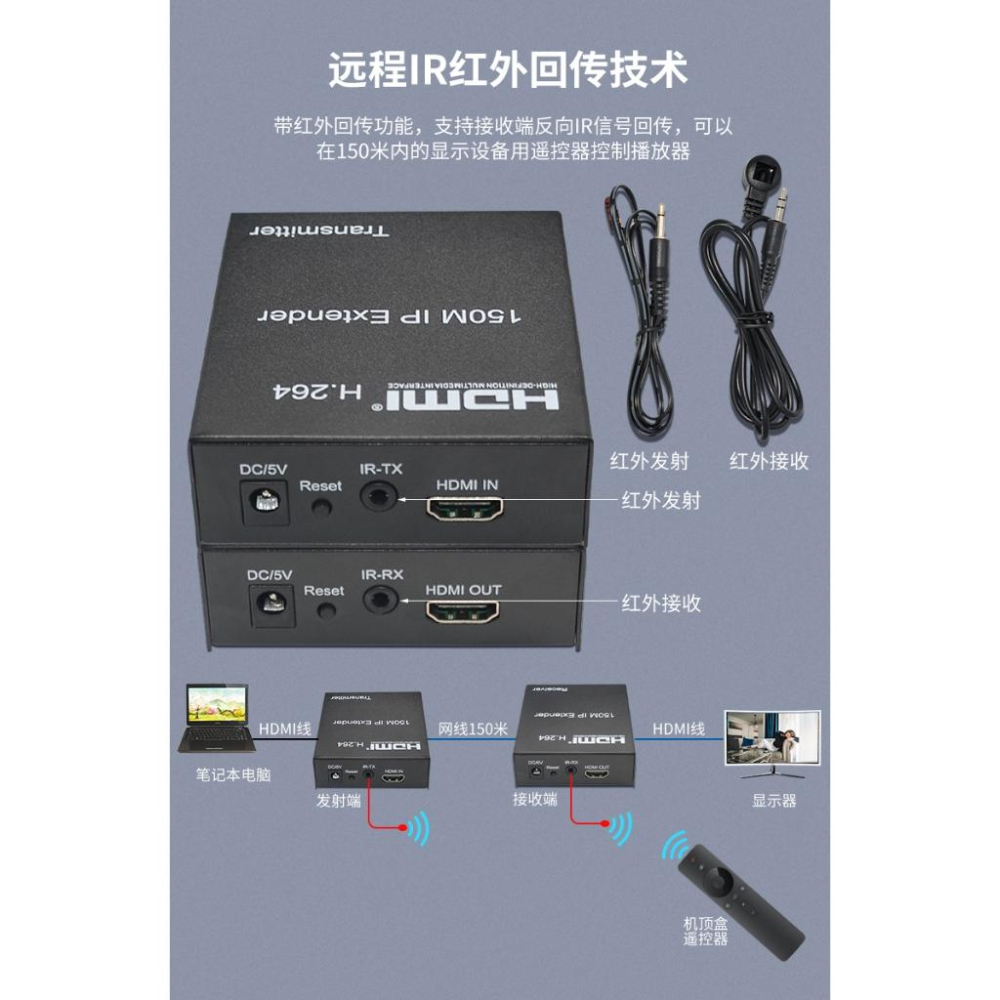 台中現貨 HDMI延長器 一對多 HDMI延伸器 150米 一發多收 HDMI網路延長 環出 交換機 交換器 1對多-細節圖5