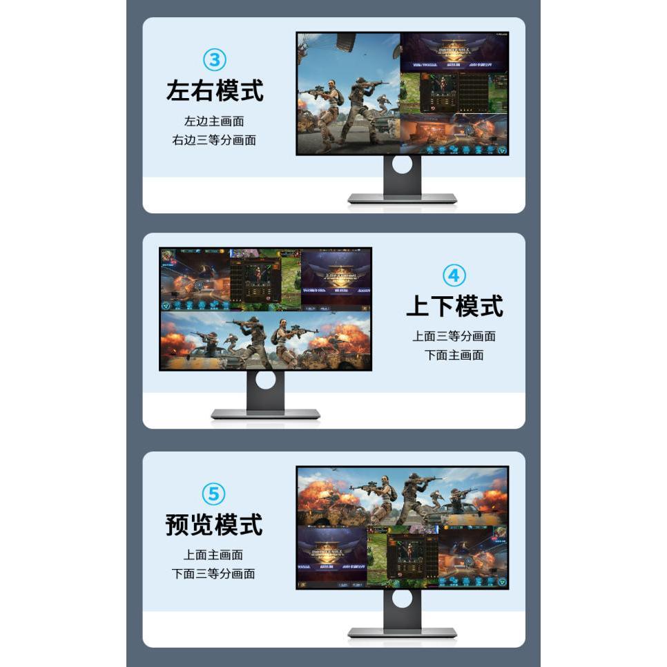 台中現貨 HDMI 分割器 4分割 四路輸入 四畫面 無縫切換 切換器 導播機 1080P 畫面切換 聲音切換 分屏器-細節圖4