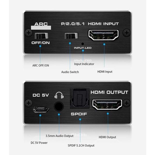 台中現貨 HDMI解碼器 HDCP協議 HDMI to hdmi+audio光纖 音頻分離器 HDCP2.2 2.3破解-細節圖2