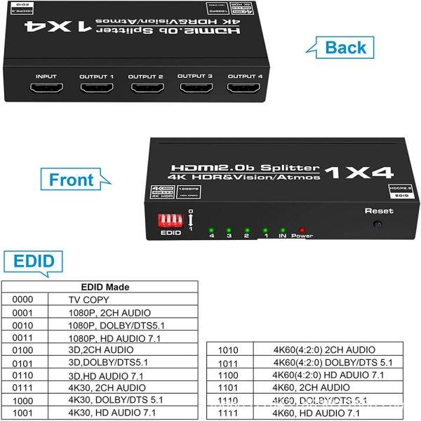 台中現貨 2.0版 HDMI分配器 1進4出 4K@60HZ HDMI1進4出 HDR 適用台彩系統 HDCP 2.2-細節圖6