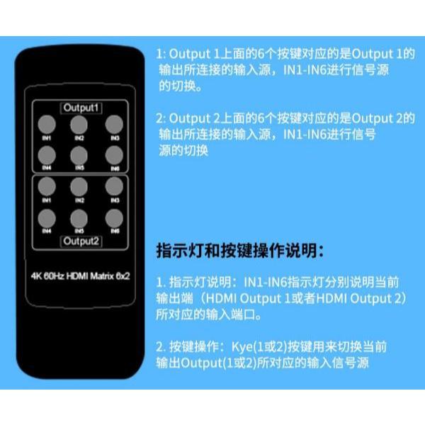 台中現貨 4K等級 HDMI切換器 6進2出 4K2K 分配器 HDMI6進2出 光纖 音視頻分離 3.5孔-細節圖6