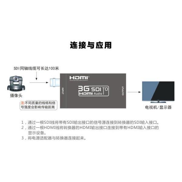 台中現貨 升級版 SDI轉HDMI 轉換器 HD 3G SD 1080P 雙指示燈 SDI TO HDMI 廣播-細節圖5