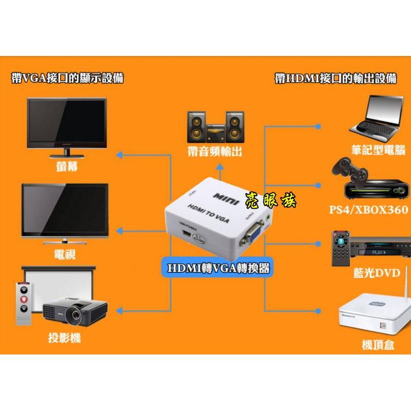 台中現貨 HDMI轉VGA 帶音頻 1080P HDMItoVGA 接電腦螢幕 HDMI轉D-sub VGA-細節圖2
