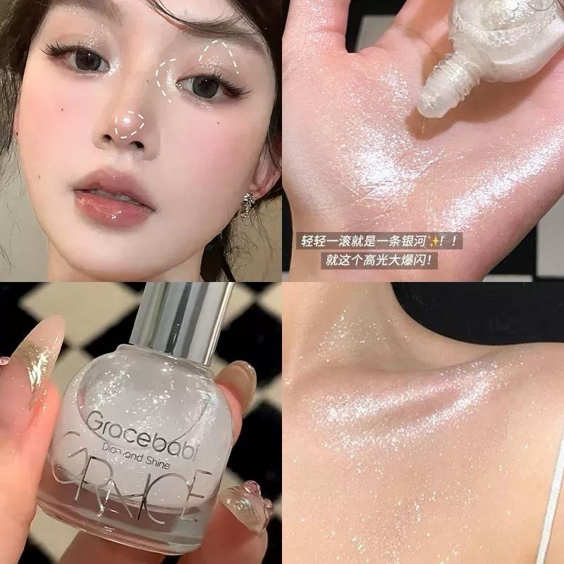 Gracebabi 鑽石光焦點滾珠高光液 高光提亮液 臉部提亮珠光細閃爆閃打亮液體高光-細節圖2