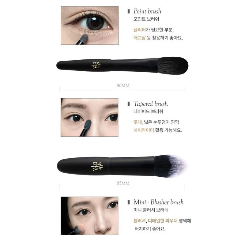 韓國 Rulidia 迷你刷具組 眼影刷 鼻影刷 腮紅刷 眼線臥蠶刷 打底刷 化妝刷具 韓國代購-細節圖7