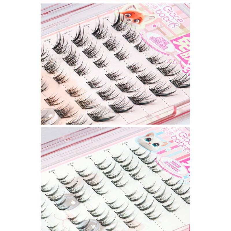 Gracebabi瑰寶秘語 動物派對免膠假睫毛 自然仿真單簇 自黏假睫毛 自粘眼睫毛 免膠免卸 上鏡大眼-細節圖6