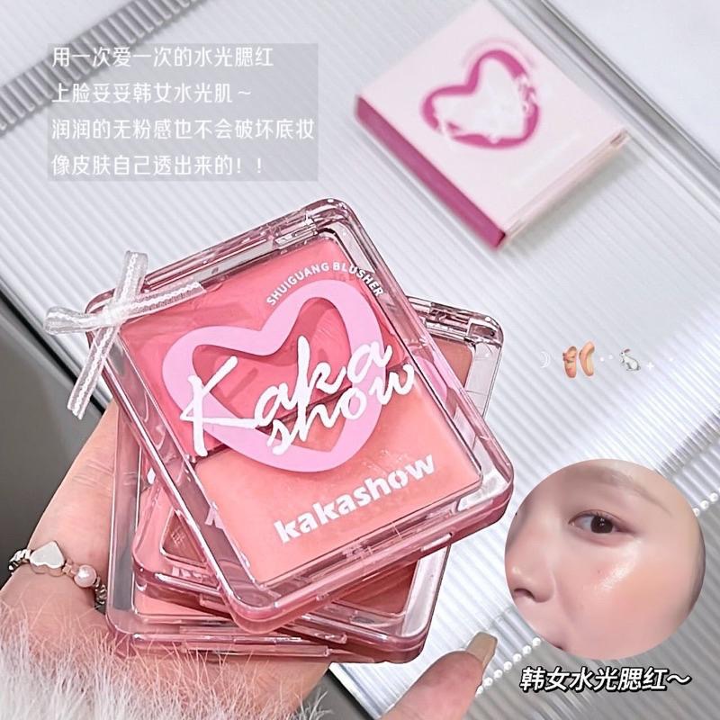 kakashow 水光腮紅膏 雙拼高光臉部自然提亮立體清透持妝雙用水光膏-細節圖2