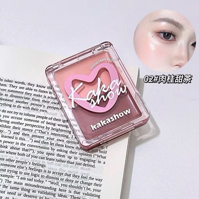 kakashow 水光腮紅膏 雙拼高光臉部自然提亮立體清透持妝雙用水光膏-規格圖8