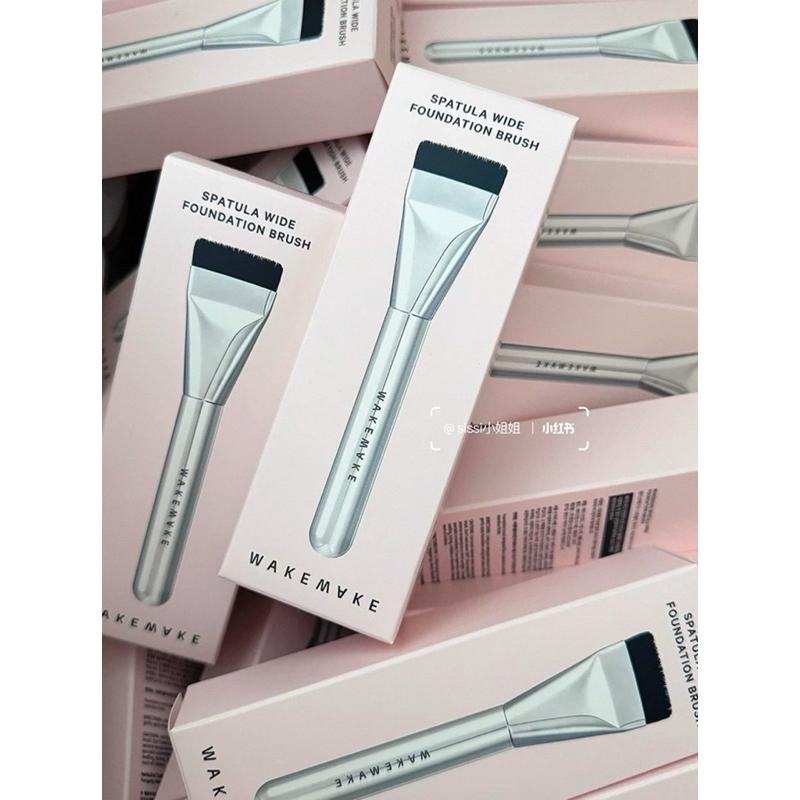 韓國 wakemake 一字型粉底刷 OliveYoung一支難求！正品 無痕清透化妝刷具打底刷面膜刷一字刷-細節圖2