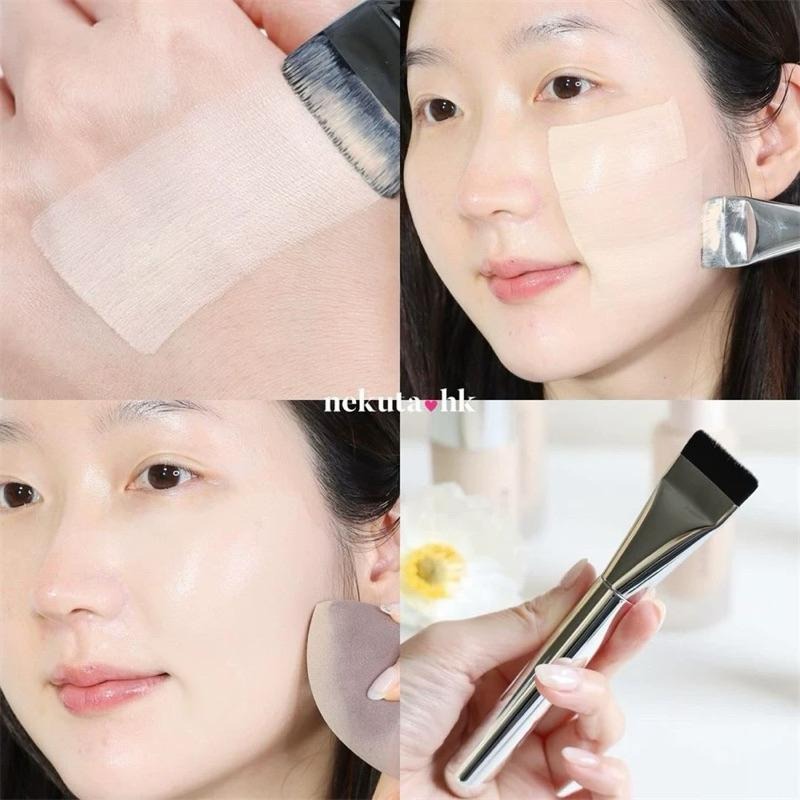 韓國 wakemake 一字型粉底刷 OliveYoung一支難求！正品 無痕清透化妝刷具打底刷面膜刷一字刷-細節圖3