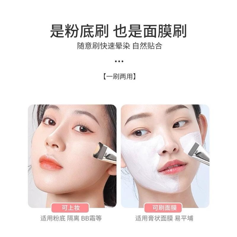 韓國 wakemake 一字型粉底刷 OliveYoung一支難求！正品 無痕清透化妝刷具打底刷面膜刷一字刷-細節圖7