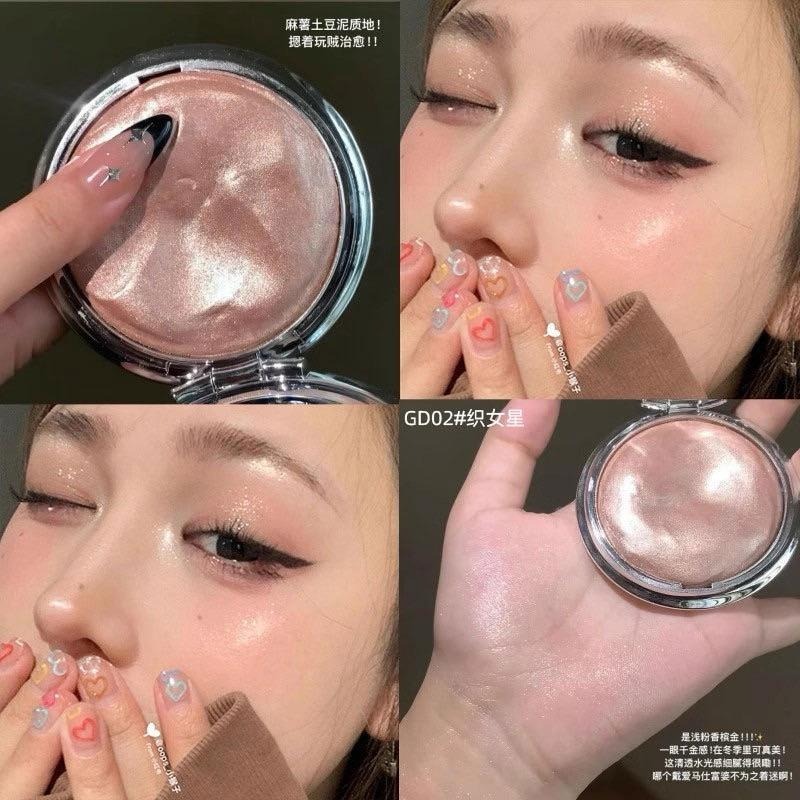 菲鹿兒 星系高光膏 單色臉部提亮面部打亮細閃珠光亮片爆閃持久土豆泥質地-細節圖2