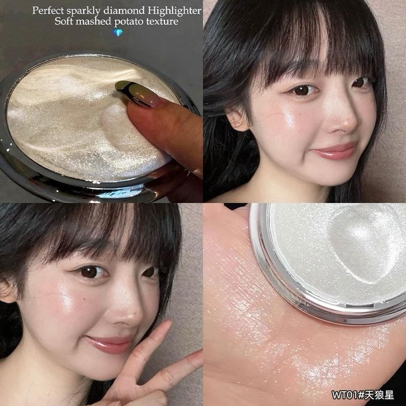 菲鹿兒 星系高光膏 單色臉部提亮面部打亮細閃珠光亮片爆閃持久土豆泥質地-細節圖3