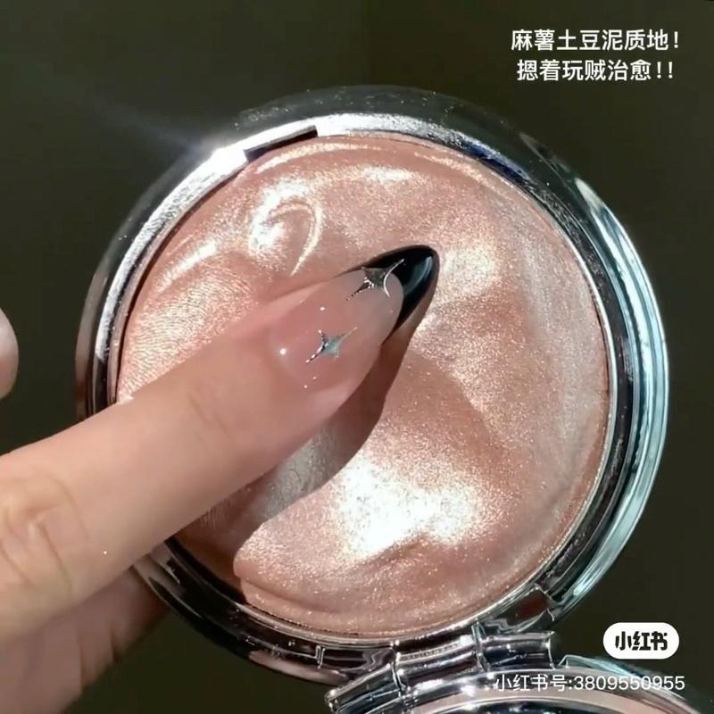 菲鹿兒 星系高光膏 單色臉部提亮面部打亮細閃珠光亮片爆閃持久土豆泥質地-細節圖7