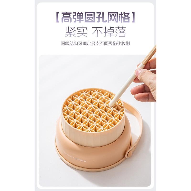 化妝刷清洗碗 洗晾一體矽膠盤 三合一 洗刷神器 粉撲清潔工具晾曬不傷刷毛-細節圖5