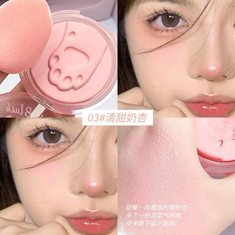 Kobeleen 貓爪腮紅膏 一抹紅暈腮紅膏 『附贈粉撲』 啞光自然提膚色多用膏低飽和易暈染新手腮紅膨脹色-細節圖8