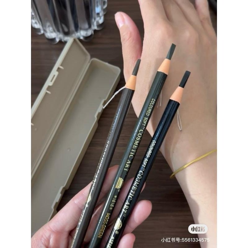 亨絲 1818拉線眉筆 化妝師專用 木質硬芯眉粉不暈染不掉色初學者撕拉砍刀眉筆-細節圖6