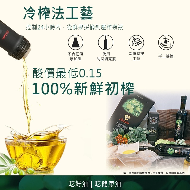 【台灣總代理】西班牙進口添得瑞初榨冷壓頂級橄欖油禮盒(250ml*6瓶)/一瓶多用/料理煎煮炒炸//可生拌蔬食-細節圖4