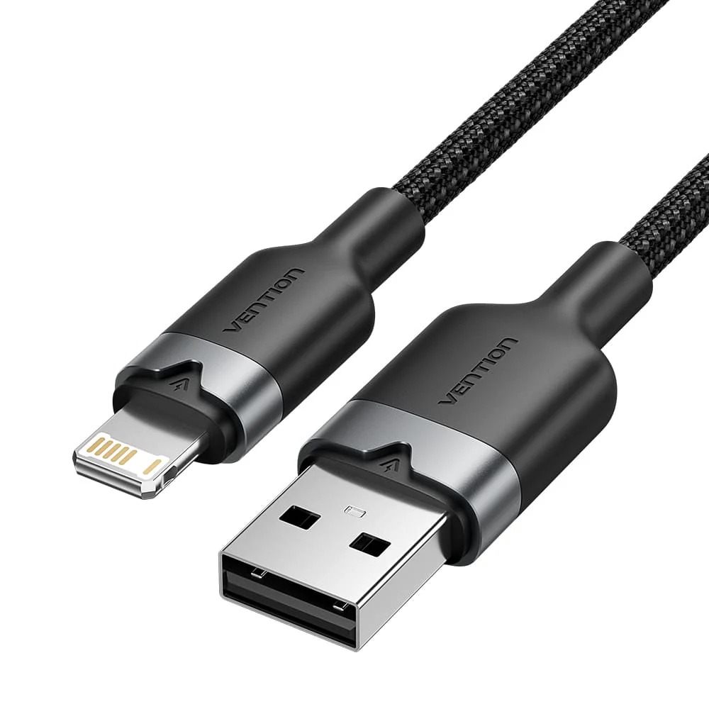 VENTION 威迅 USB-A to Lightning 編織快充數據線 USB 2.0 2.4A 1M 2M-細節圖10