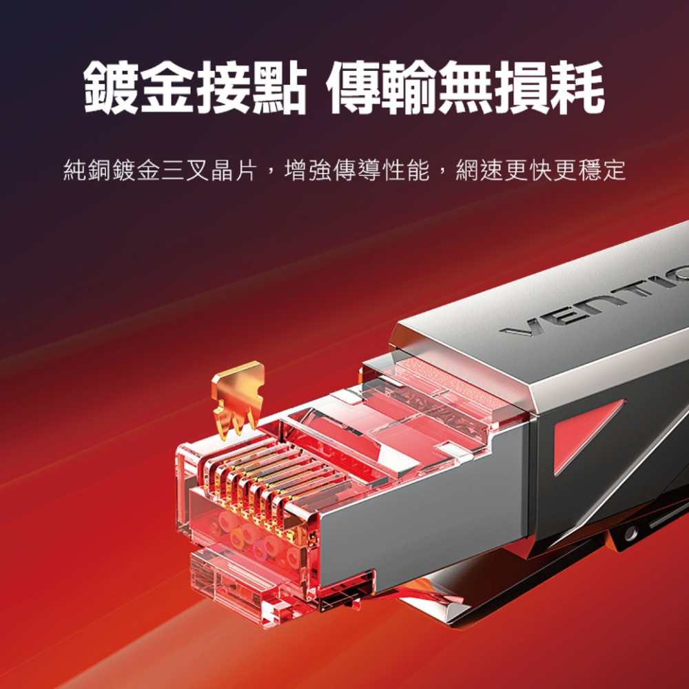 VENTION 威迅 Cat.8 電競高速網路線 RJ45 福祿克認證 1-2M 灰色 26AWG無氧銅芯-細節圖6