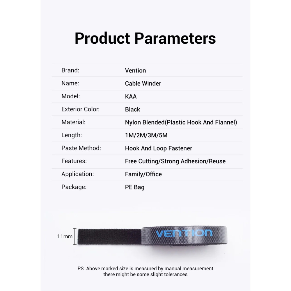 VENTION 威迅 魔鬼氈束帶 可DIY自行裁切 適用於整理充電線 電源線 音響線 網路線 台灣現貨-細節圖7
