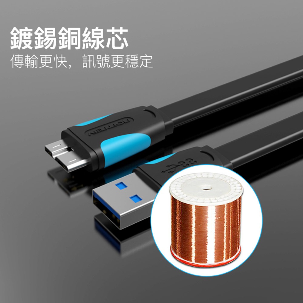 VENTION 威迅 USB3.0 USB-A to Micro-B 硬碟高速傳輸線 25CM/50CM-細節圖3