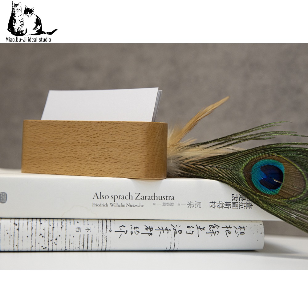 喵布擠｜台灣現貨 天然實木名片座 日式名片座 木質名片座 商務名片收納架 名片架-細節圖4