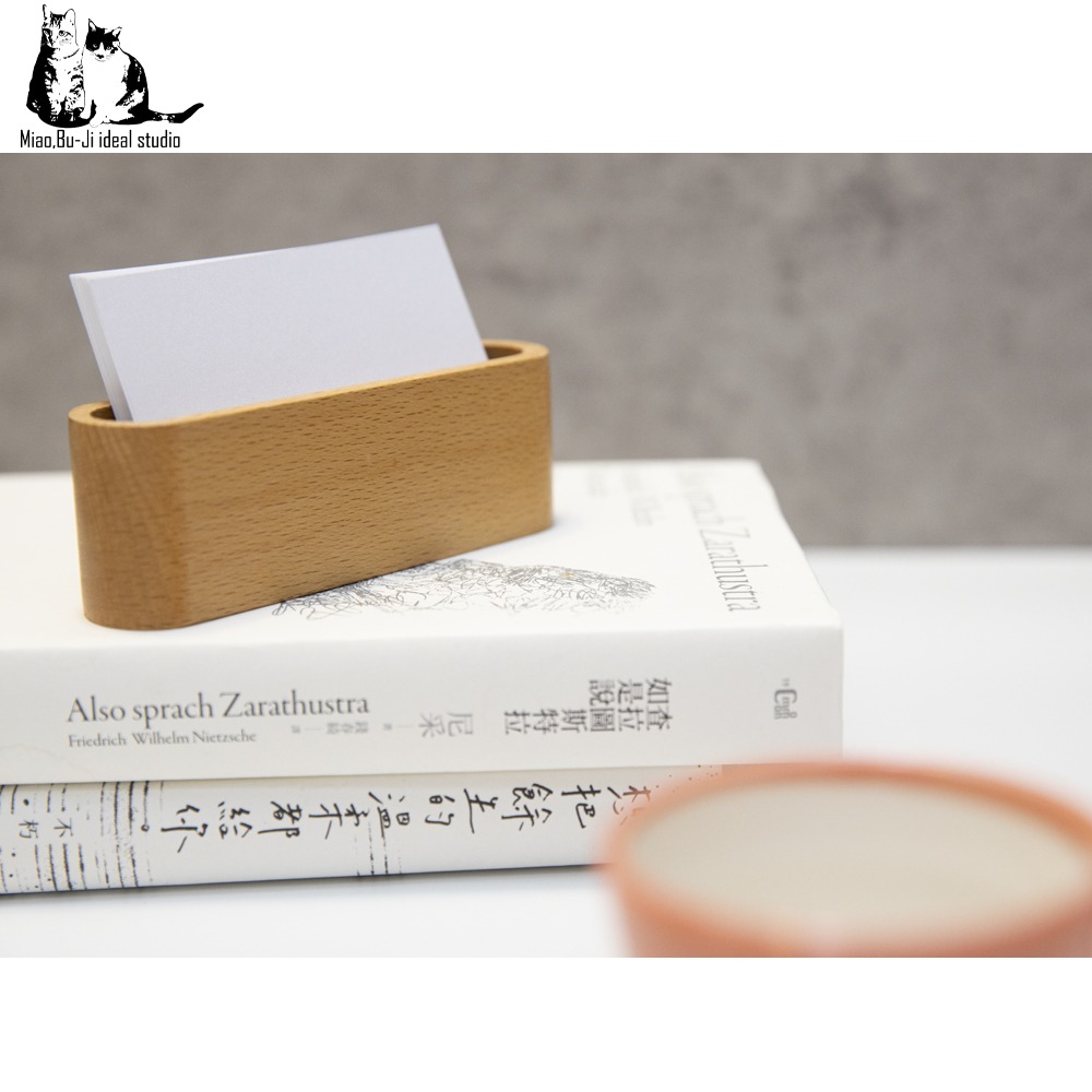喵布擠｜台灣現貨 天然實木名片座 日式名片座 木質名片座 商務名片收納架 名片架-細節圖5