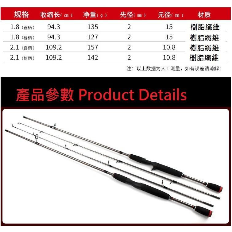 1.8 米 超輕 M調 槍柄/直炳 路亞竿(黑貓或郵局貨到付款，不能超商配送）-細節圖5