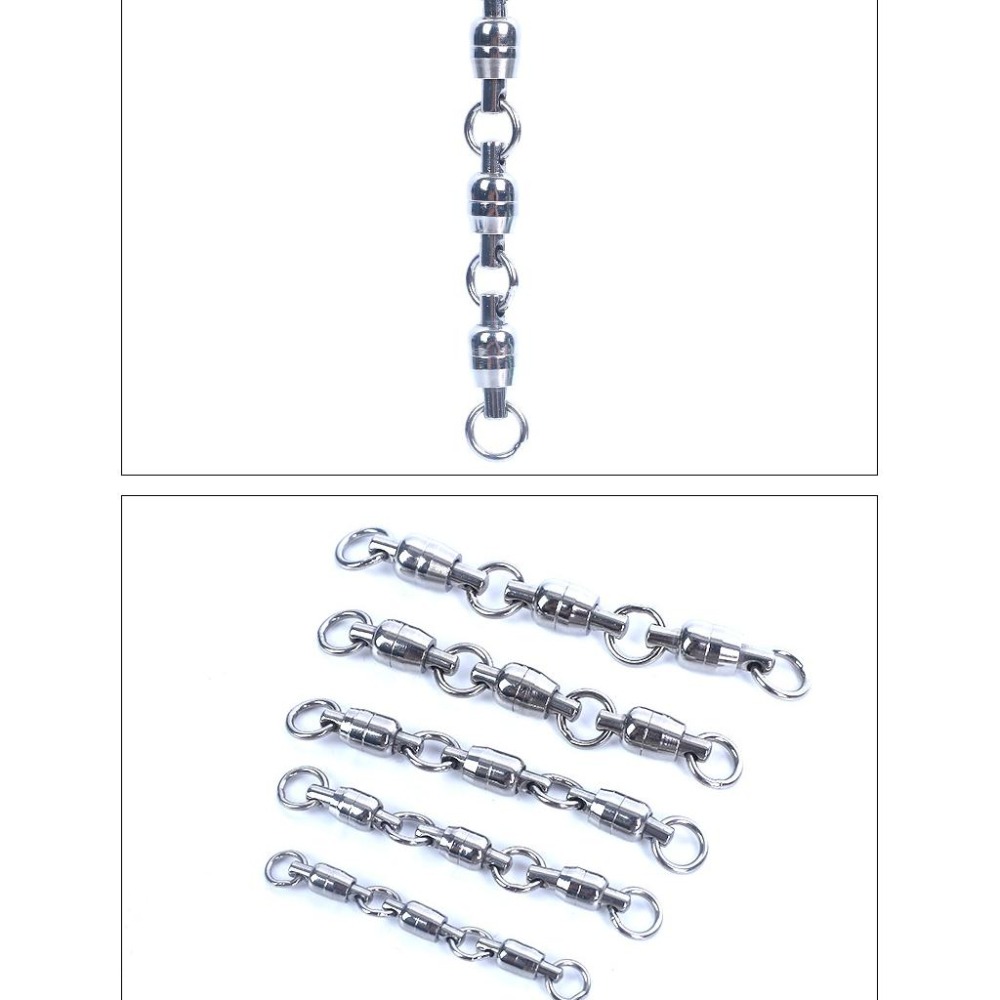 高速超滑順深海船釣不銹鋼雙培林三連軸承轉環散裝連接器-細節圖3