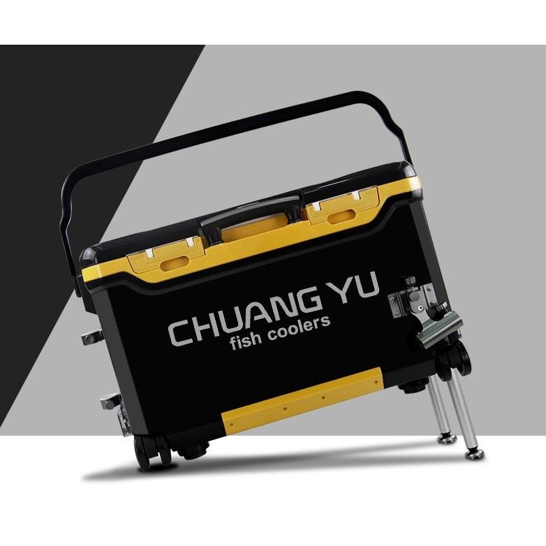 36公升250公斤承重48小時保冰平蓋帶輪帶拉杆釣箱-細節圖5