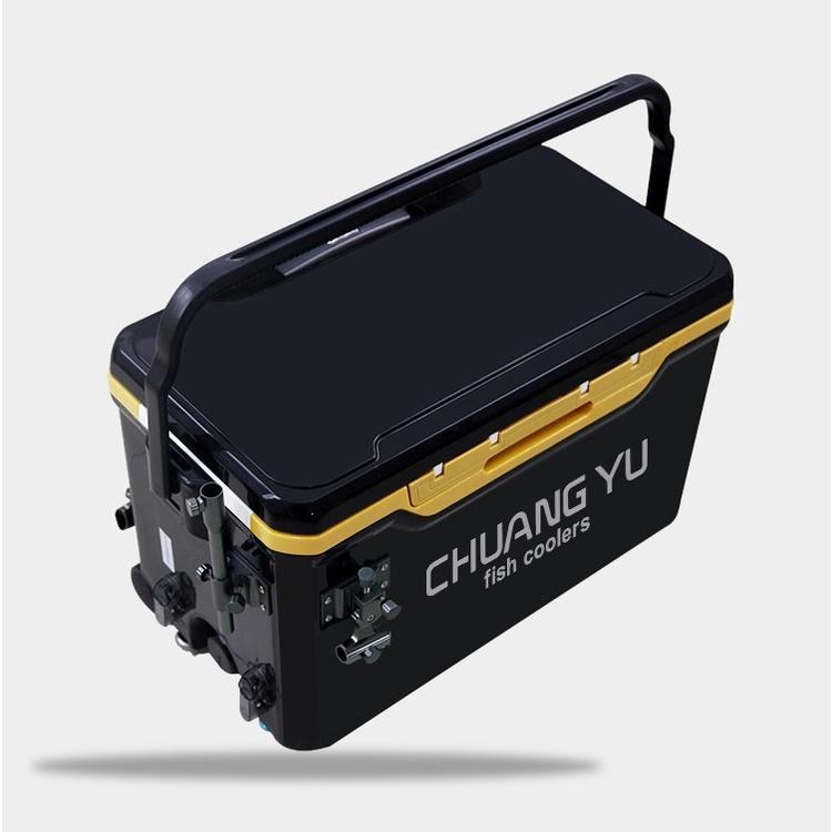 36公升250公斤承重48小時保冰平蓋帶輪帶拉杆釣箱-細節圖6