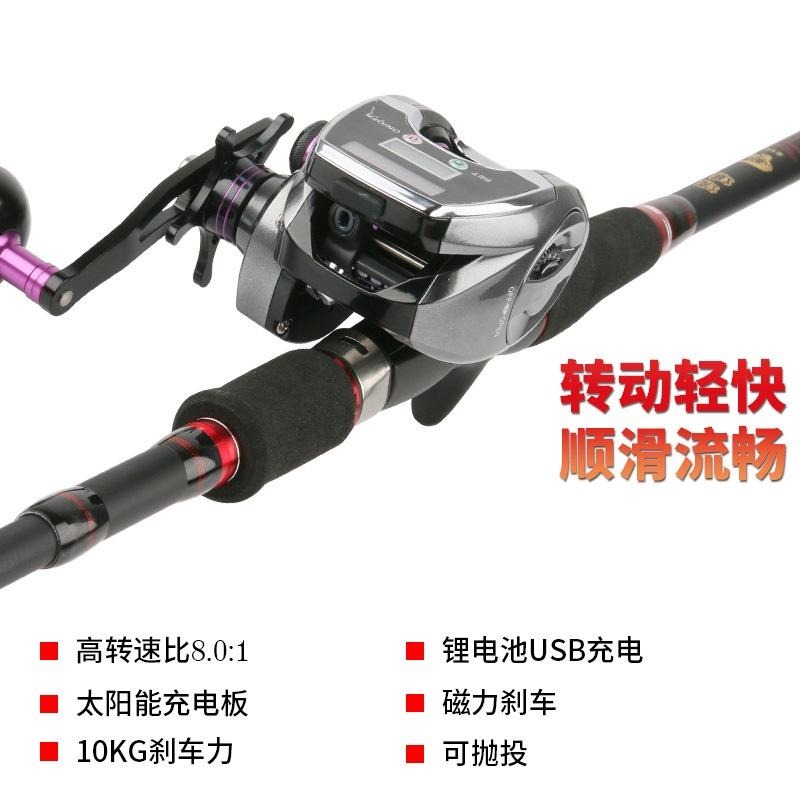 SOLAR-5000-太陽能/USB充電+數位計米顯示+8公斤大拉力+金屬握丸海釣中龜捲線器-細節圖3