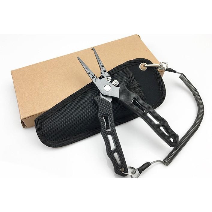 6.5寸铝合金控鱼钳侧剪高強度精鍛側嘴剪線多功能路亞鉗(含護套與失手繩)6.5寸铝合金控鱼钳侧剪-細節圖6