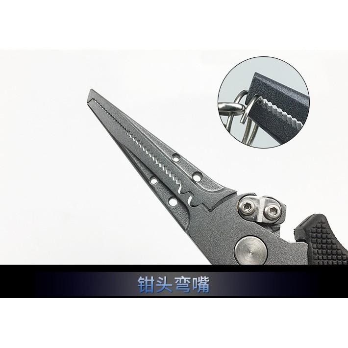 6.5寸铝合金控鱼钳侧剪高強度精鍛側嘴剪線多功能路亞鉗(含護套與失手繩)6.5寸铝合金控鱼钳侧剪-細節圖8