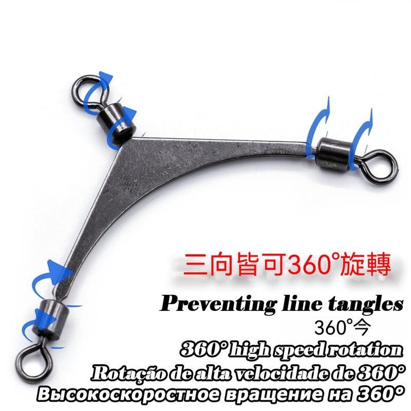 分叉轉環美式扁擔轉環防纏繞分叉連接器串鉤三叉環釣組子線分鉤器-細節圖4